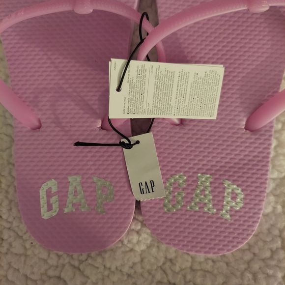 Gap Logo Flip Flops Size 10 Pink - Picture 3 of 5